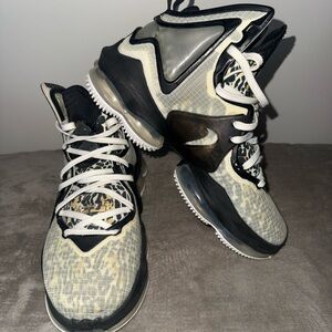 Nike Black White and Gold LeBron basketball Shoes